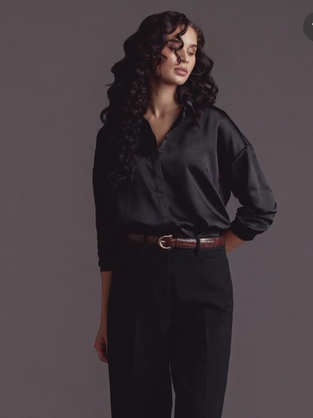 Ricki's Black Satin-Feel Blouse